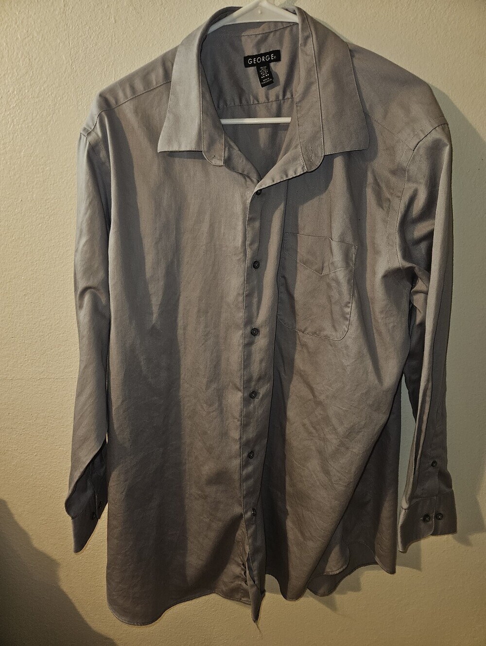 George Mens Long Sleeve Dress Shirt Size Xl